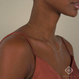 Multi natural Salt and Pepper Diamond station Necklace for her