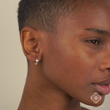 Handmade dainty Gold marquise Diamond Earrings