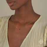 Blue Glass evil eye gold necklace