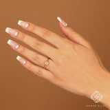 cobachon pink gemstone ring