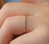 handmade emerald gold band