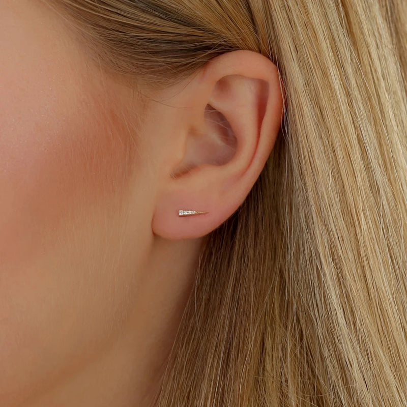 minimalistic design ethically sourced diamond spike earrings