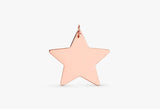 solid rose gold engravable star pendant