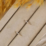 spike stud earrings with lined diamonds in solid gold