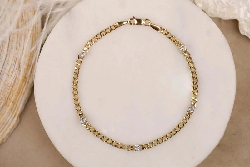 miami chain multi diamond bracelet