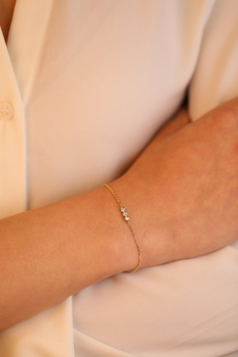 natural bezel diamond bracelet