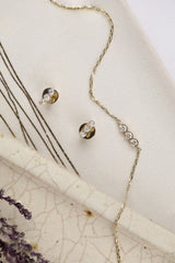 natural diamond earring and bracelet set