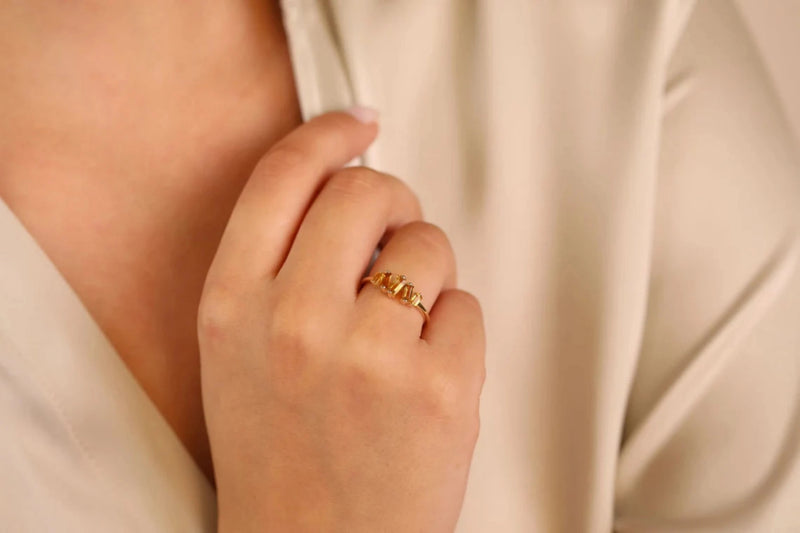 handmade natural citrine ring