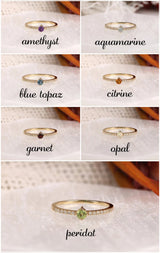 minimalistic natural gemstone bands