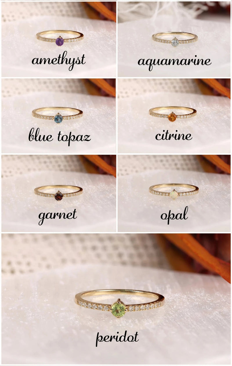 minimalistic natural gemstone bands