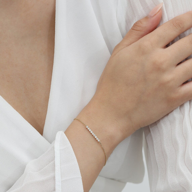 natural diamond bar bracelet