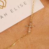 Diamond Handmade Tiny Cross Bracelet
