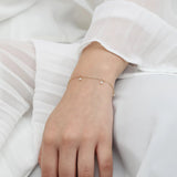 Bezel Diamond charms station Bracelet