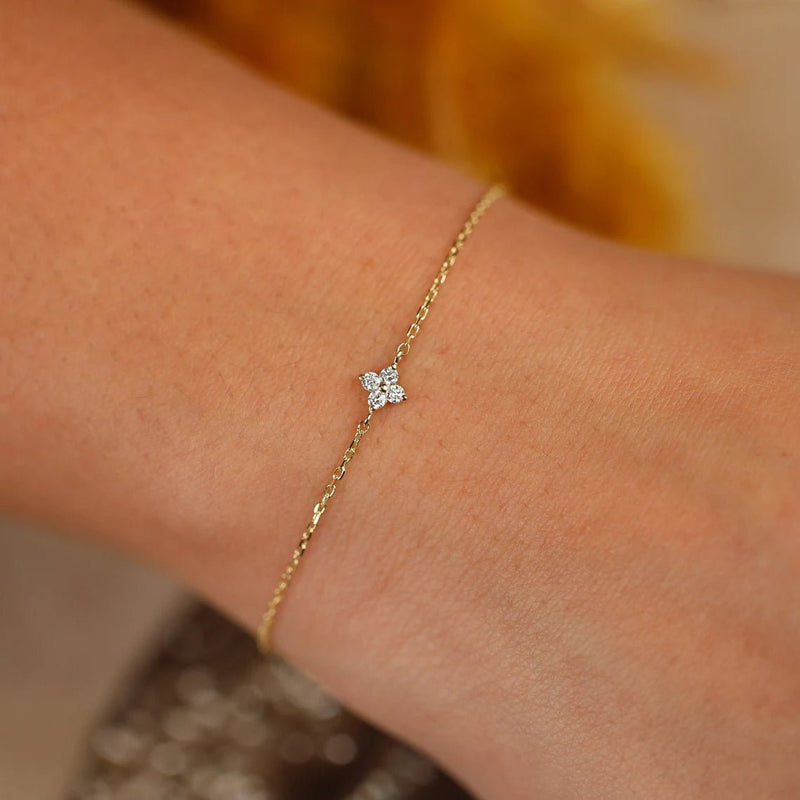 solid gold natural diamond bracelet