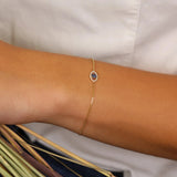 lucky eye bracelet with natural sapphire and diamonds