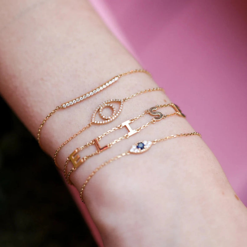 sarah elise solid gold bracelet stack
