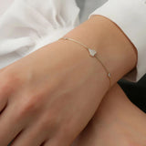petite heart bracelet with white diamonds