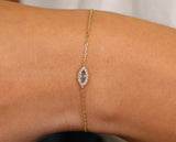 handmade evil eye bracelet with diamonds