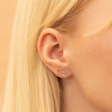 dainty diamond lucky eye earring stud for her