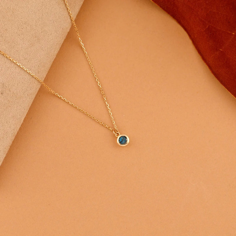 handmade natural topaz gold bezel charm necklace