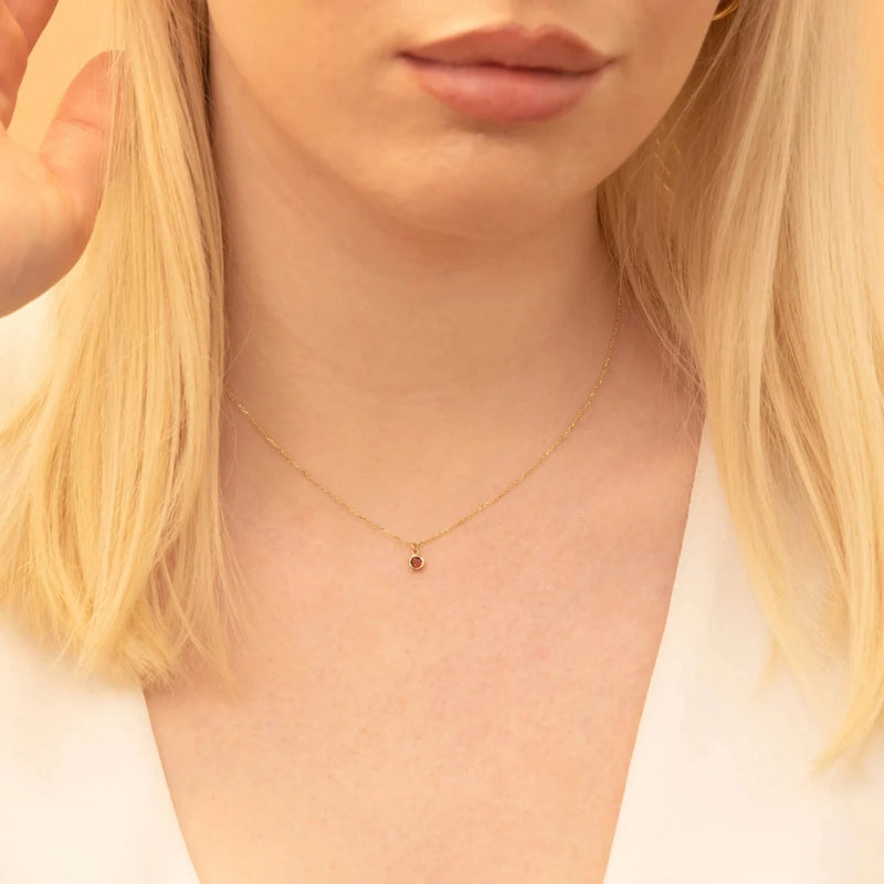 Bezel Garnet Necklace
