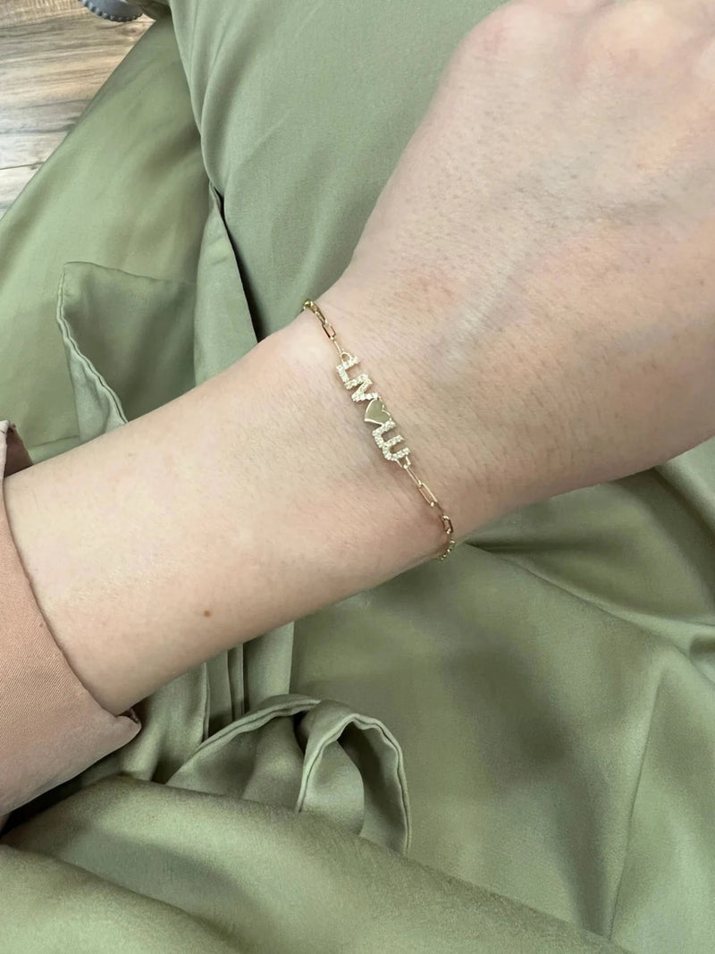 handmade custom name diamond bracelet