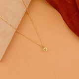 august birthstone peridot charm necklace