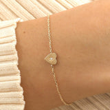 diamond april birthstone heart bracelet