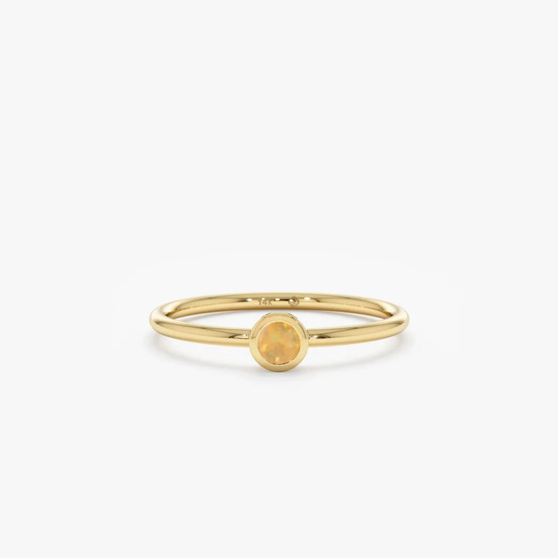 yellow gold opal ring
