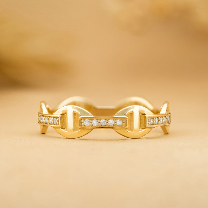 brilliant cut natural diamond link band
