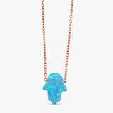 Rose gold hamsa necklace