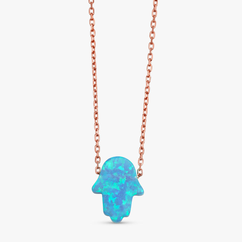 Rose gold hamsa necklace