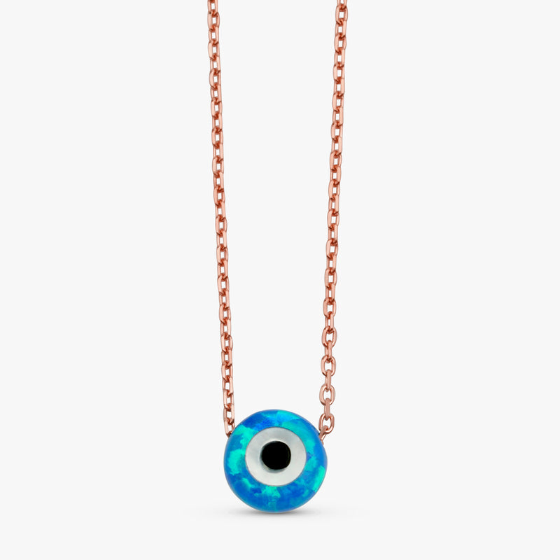 rose gold opal eye necklace