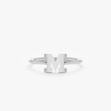 white gold custom letter ring
