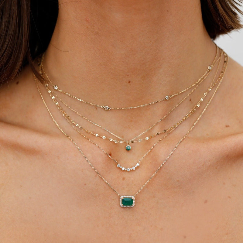 multiple dainty solid gold necklace stack mix and match for her