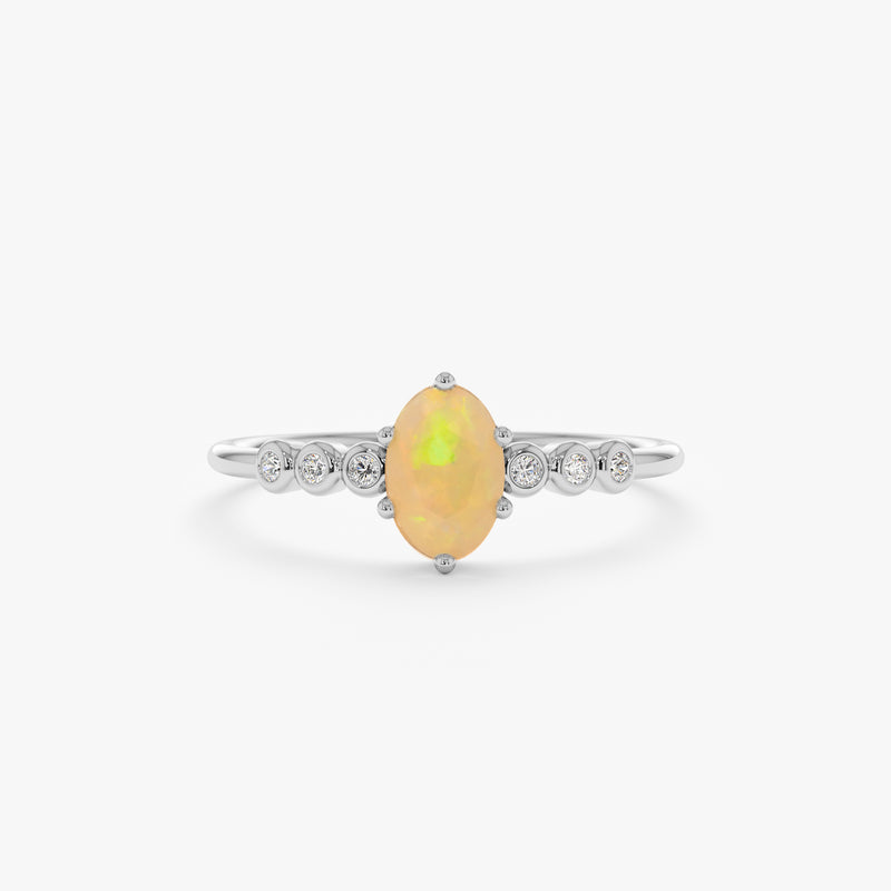 white gold opal ring