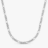solid white gold figaro chain necklace