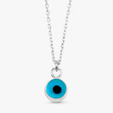 White Gold Glass Evil Eye