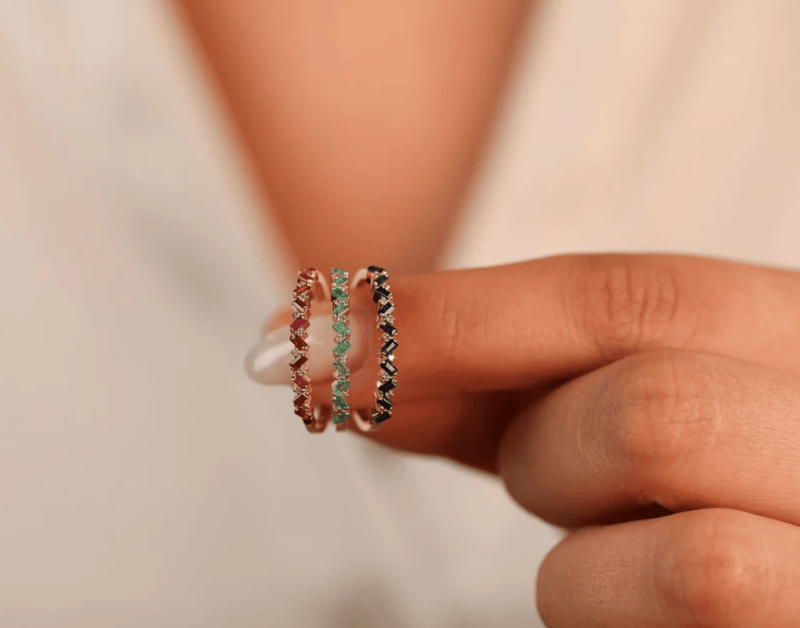 handmade emerald ruby sapphire rings