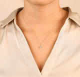 natural diamond clover pendant