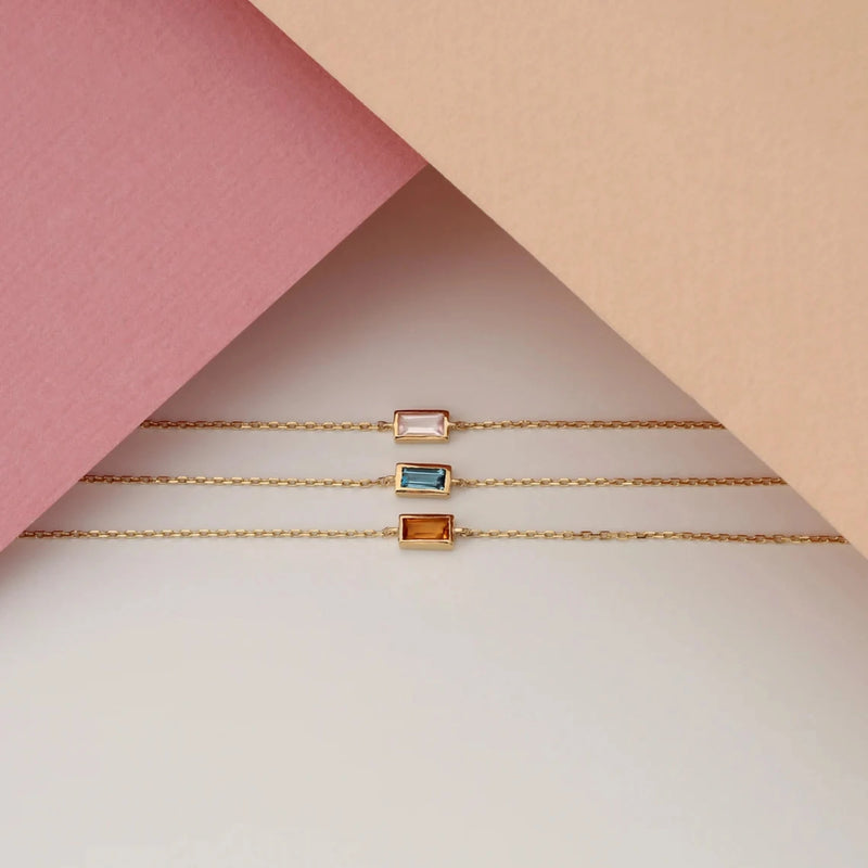 natural birthstone bracelets in solid gold