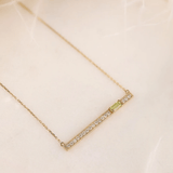 natural peridot and diamond bar pendant