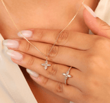 handmade april birthstone diamond necklace and ring