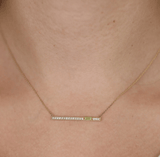 handmade baguette peridot necklace