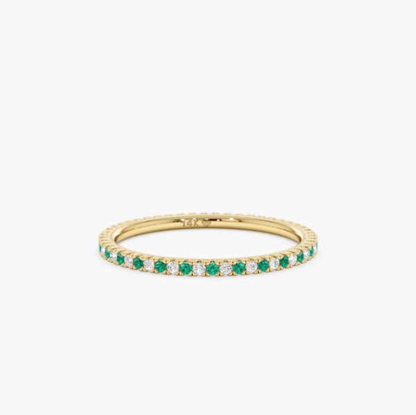 Yellow Gold Emerald Diamond Ring