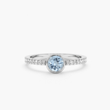 white gold aquamarine band