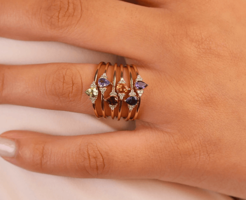 handmade birthstone rings with diamonds