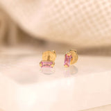 september birthstone sapphire earring in baguette cut