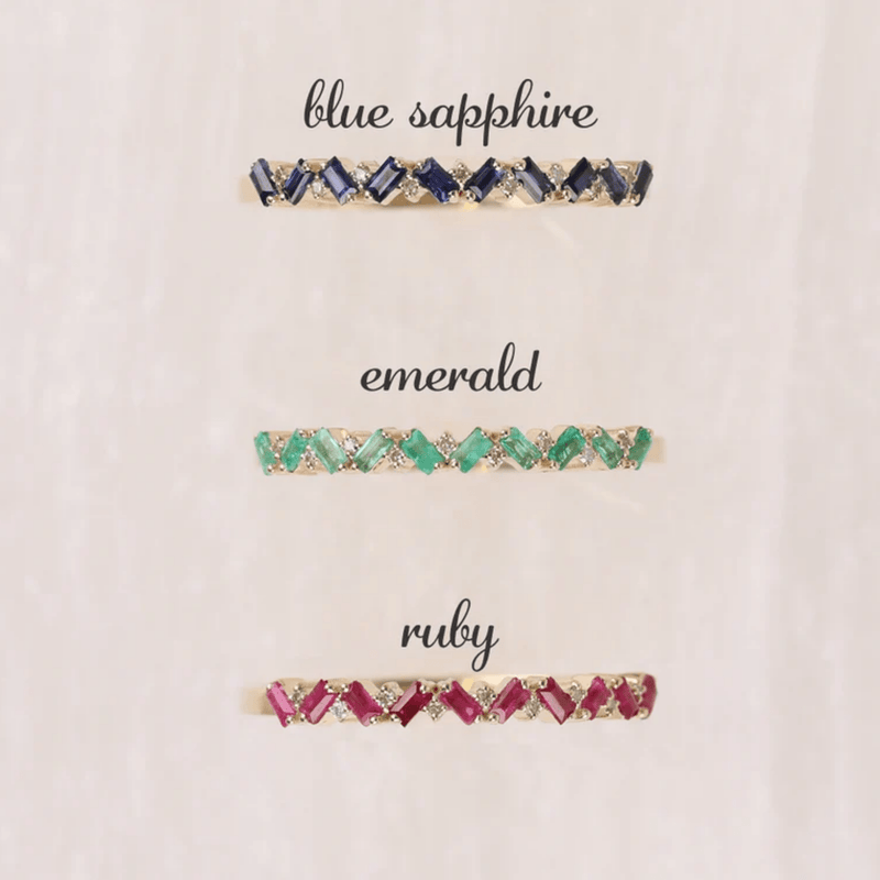 minimalistic design birthstone stackable rings